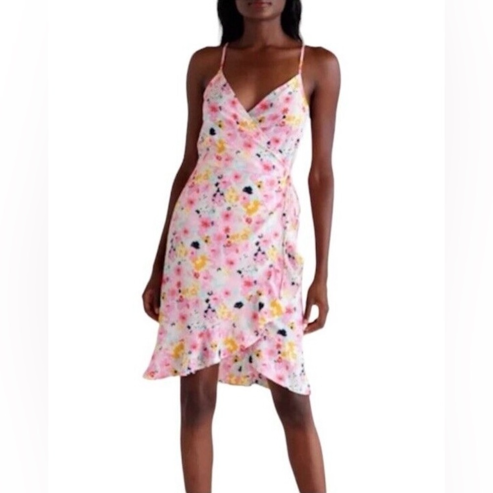 Vero Moda Floral Wrap Dress Pink Size Small NWOT